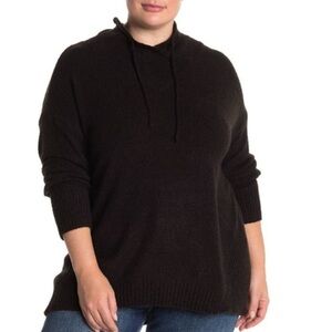 Philosophy Black Funnel Tie Neck Sweater Size 2X NWT